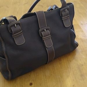 Levenger textured leather tote